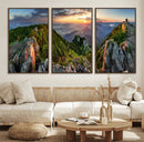Mountain Sunset Panoramic Wall Art Canvas Print – Framed