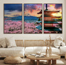 Mount Fuji Cherry Blossom Wall Art Canvas Print – Framed