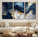 Blue Marble Wall Art Canvas Print – Framed Gold Veins by MyGreatCanvas | Canvas Wall Art Prints | Photo Prints & Wall Decor