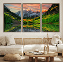 Maroon Bells Lake Wall Art Canvas Print – Framed Majestic