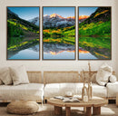 Sunrise Maroon Bells Lake Wall Art Canvas Print – Framed Elk