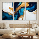Gold Blue Abstract Canvas Print, Elegant Navy and Gold by MyGreatCanvas | Canvas Wall Art Prints | Photo Prints & Wall Decor