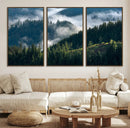 Misty Forest Wall Art Canvas Print – Pine Hills Foggy