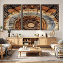 Tree Rings Wall Art Canvas Print – Rustic Wood Texture