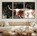 Texas Longhorn Wall Art Canvas Print – Framed Spotted Bull by MyGreatCanvas | Canvas Wall Art Prints | Photo Prints & Wall Decor