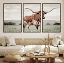 Texas Longhorn Wall Art Canvas Print – Framed Spotted Cattle by MyGreatCanvas | Canvas Wall Art Prints | Photo Prints & Wall Decor