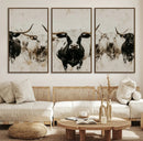 Longhorn Cattle Wall Art Canvas Print – Framed Bison Herd by MyGreatCanvas | Canvas Wall Art Prints | Photo Prints & Wall Decor