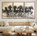 Galloping Horses Wall Art Canvas Print – Framed Wild