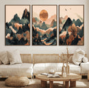 Wood Mountain Landscape Wall Art Canvas Print – Framed