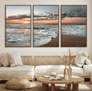 Ocean Sunset Wall Art Canvas Print – Framed Beach Waves
