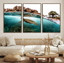 Sea Turtle Wall Art Canvas Print – Framed Ocean Life