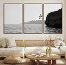 Jumping Wall Art Canvas Print – Framed Coastal Ocean Scene