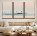 Pastel Ocean Wall Art Canvas Print – Framed Soft Sunset Calm