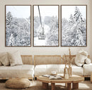 Snowy Ski Lift Wall Art – Framed Winter Mountain Canvas by MyGreatCanvas | Canvas Wall Art Prints | Photo Prints & Wall Decor