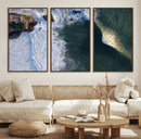 Ocean Wave Wall Art – Aerial Coastal View Canvas Artwork, by MyGreatCanvas | Canvas Wall Art Prints | Photo Prints & Wall Decor