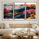 Modern Japanese Wall Art Canvas Print – Framed Abstract