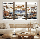 Modern Japanese Wall Art Canvas Print – Framed Abstract