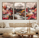 Mountain Wall Art Canvas Print – Framed Autumn Forest