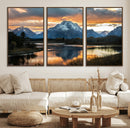 Mountain Sunset Wall Art Canvas Print – Framed Alpine