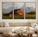 Rustic Barn Wall Art Canvas Print – Framed Grand Teton Park