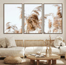 Pampas Grass Wall Art Canvas Print – Framed Neutral Tones