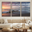 Golden Hour Wall Art Canvas Print – Framed Tranquil Waves