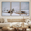Bison Wildlife Wall Art Canvas Print – Framed Snowy Prairie by MyGreatCanvas | Canvas Wall Art Prints | Photo Prints & Wall Decor