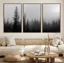 Misty Pines Wall Art Canvas Print – Framed Woodland