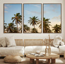 Palm Trees Wall Art Canvas Print – Framed Tropical Vibes