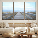 Beach Boardwalk Wall Art Canvas Print – Framed Coastal