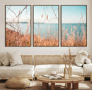 Coastal Grass Landscape Wall Art Canvas Print – Golden