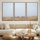 Foggy Plains Wall Art Canvas Print – Framed Horseback Riders