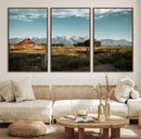 Rustic Farmhouse Wall Art Canvas Print – Teton Range Mormon