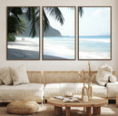 Tropical Beach Wall Art Canvas Print – Framed Serene Ocean