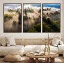 Tranquil Forest Scene Wall Art Canvas Print – Framed Moody