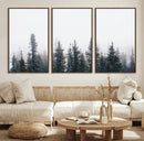Foggy Forest Wall Art Canvas Print – Framed Misty Pines