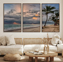 Tropical Storm Wall Art Canvas Print – Framed Moody Beach