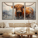 Scottish Highland Wall Art Canvas Print, Framed Longhorn Art by MyGreatCanvas | Canvas Wall Art Prints | Photo Prints & Wall Decor