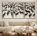 Wild Horse Stampede Wall Art Canvas Print – Monochrome by MyGreatCanvas | Canvas Wall Art Prints | Photo Prints & Wall Decor