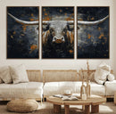 Rustic Longhorn Bull Wall Art Canvas Print – Vintage Western by MyGreatCanvas | Canvas Wall Art Prints | Photo Prints & Wall Decor