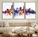 Atlanta Skyline Wall Art Canvas Print – Framed Colorful