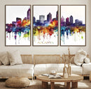 Atlanta Skyline Wall Art Canvas Print – Framed Colorful