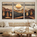 Wooden Mountain Layers Art – Rustic Pine Tree Landscape by MyGreatCanvas | Canvas Wall Art Prints | Photo Prints & Wall Decor
