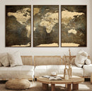 Large Framed Vintage World Map Wall Art Print for Home Wall by MyGreatCanvas | Canvas Wall Art Prints | Photo Prints & Wall Decor