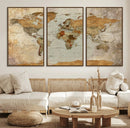 World Map Canvas Print – Detailed Map of the World Wall Art by MyGreatCanvas | Canvas Wall Art Prints | Photo Prints & Wall Decor