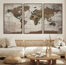 World Map Canvas Print – Framed Detailed Map of the World by MyGreatCanvas | Canvas Wall Art Prints | Photo Prints & Wall Decor