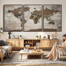 World Map Canvas Print – Framed Detailed Map of the World