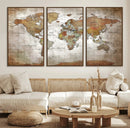 Vibrant Watercolor World Map Canvas Wall Art – Framed Travel by MyGreatCanvas | Canvas Wall Art Prints | Photo Prints & Wall Decor