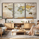 Personalized World Map Canvas Print – Colorful Watercolor