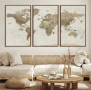 Detailed World Map Wall Art Canvas Print by MyGreatCanvas | Canvas Wall Art Prints | Photo Prints & Wall Decor